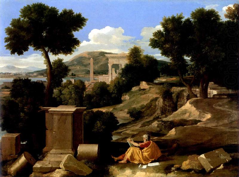 Nicolas Poussin Paysage avec saint Jean a Patmos china oil painting image